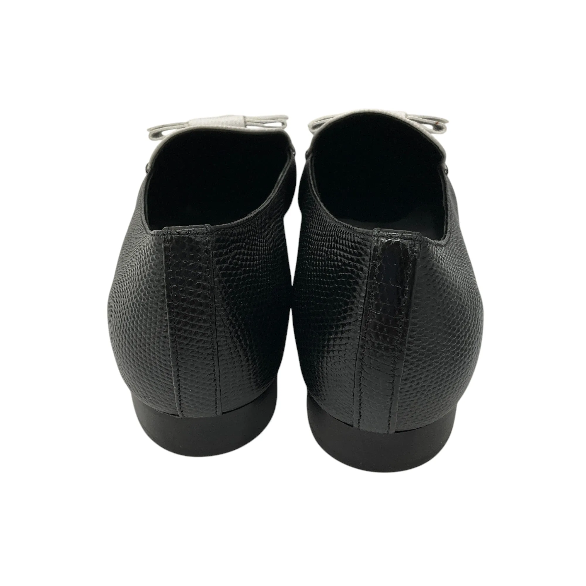 Nicholas Kirkwood x Erdem Black / White Embossed Leather Flats