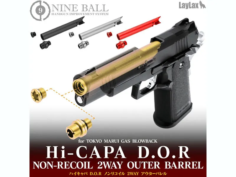 Nine Ball "2 Way" Non-Recoiling Outer Barrel for Marui Hi-Capa 5.1 DOR (See Colors)