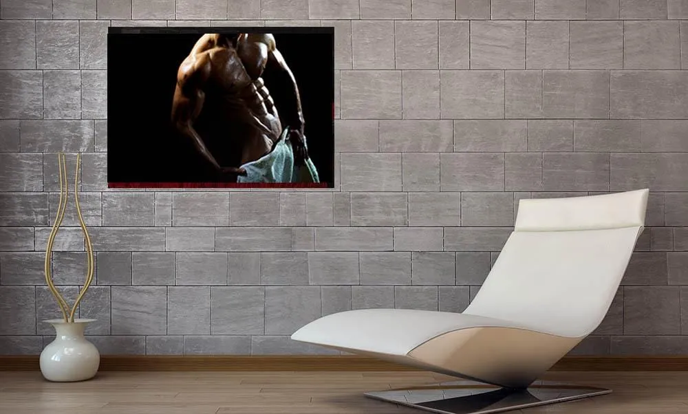 nude muscular male with towel  wrap color poster