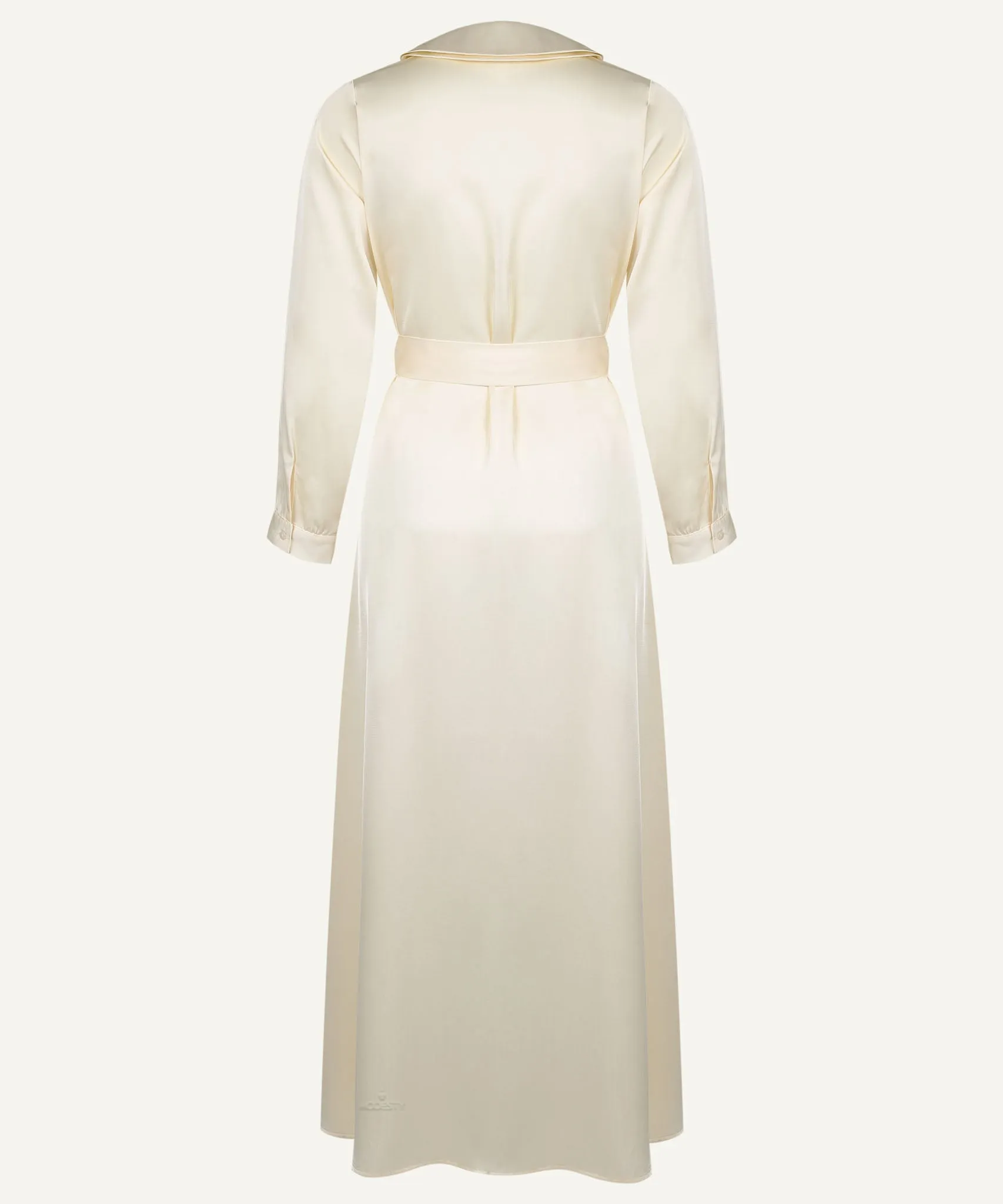 Opal Satin Double Flat Collar Button Down Dress