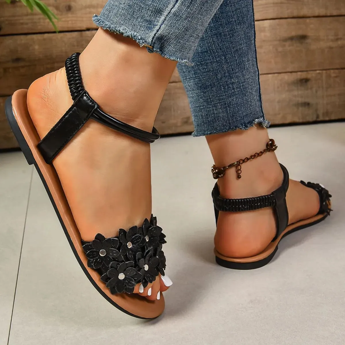 Open Toe Flats Sandals