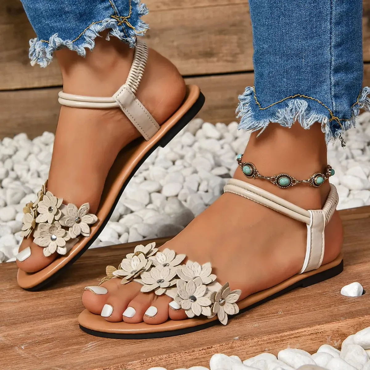 Open Toe Flats Sandals