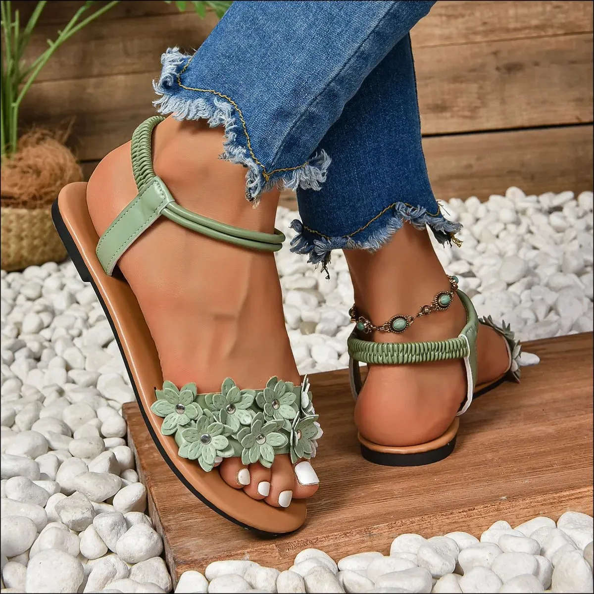 Open Toe Flats Sandals