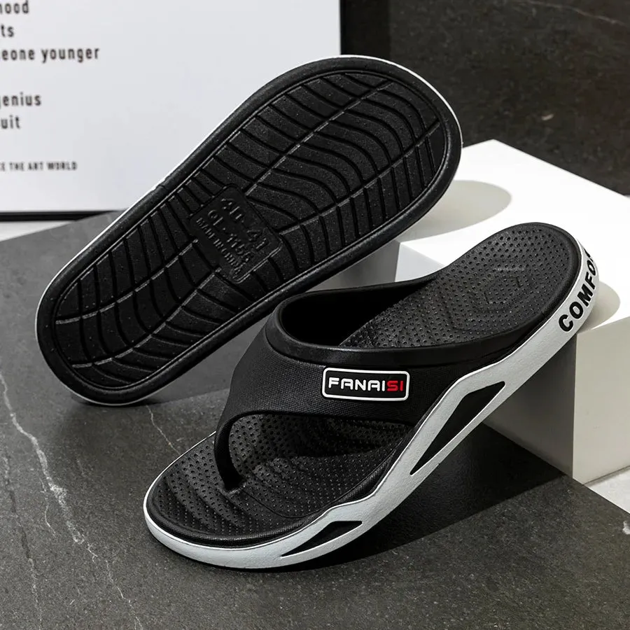 Outdoor Flip Flops – Non-slip Indoor Bathroom Couple Leisure Beach Shoes, Sandals Fashion Men’s Slippers Summer
