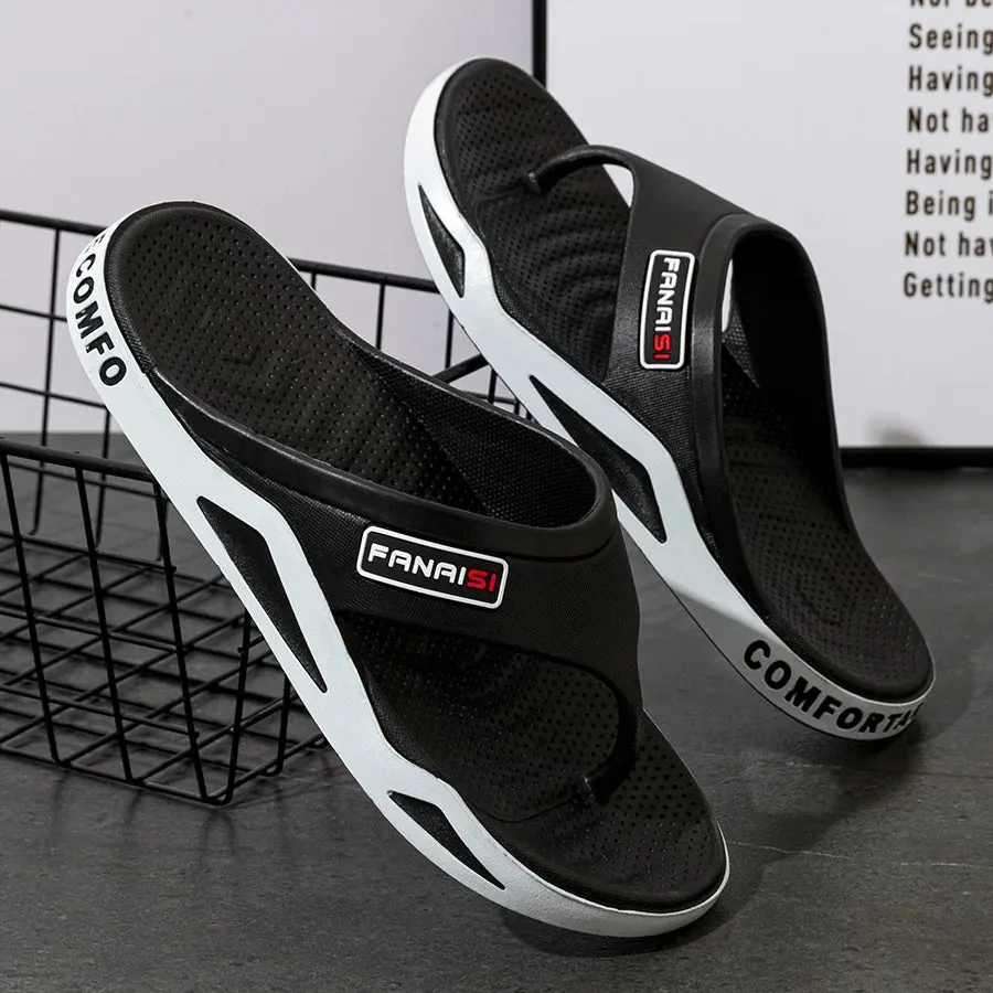 Outdoor Flip Flops – Non-slip Indoor Bathroom Couple Leisure Beach Shoes, Sandals Fashion Men’s Slippers Summer