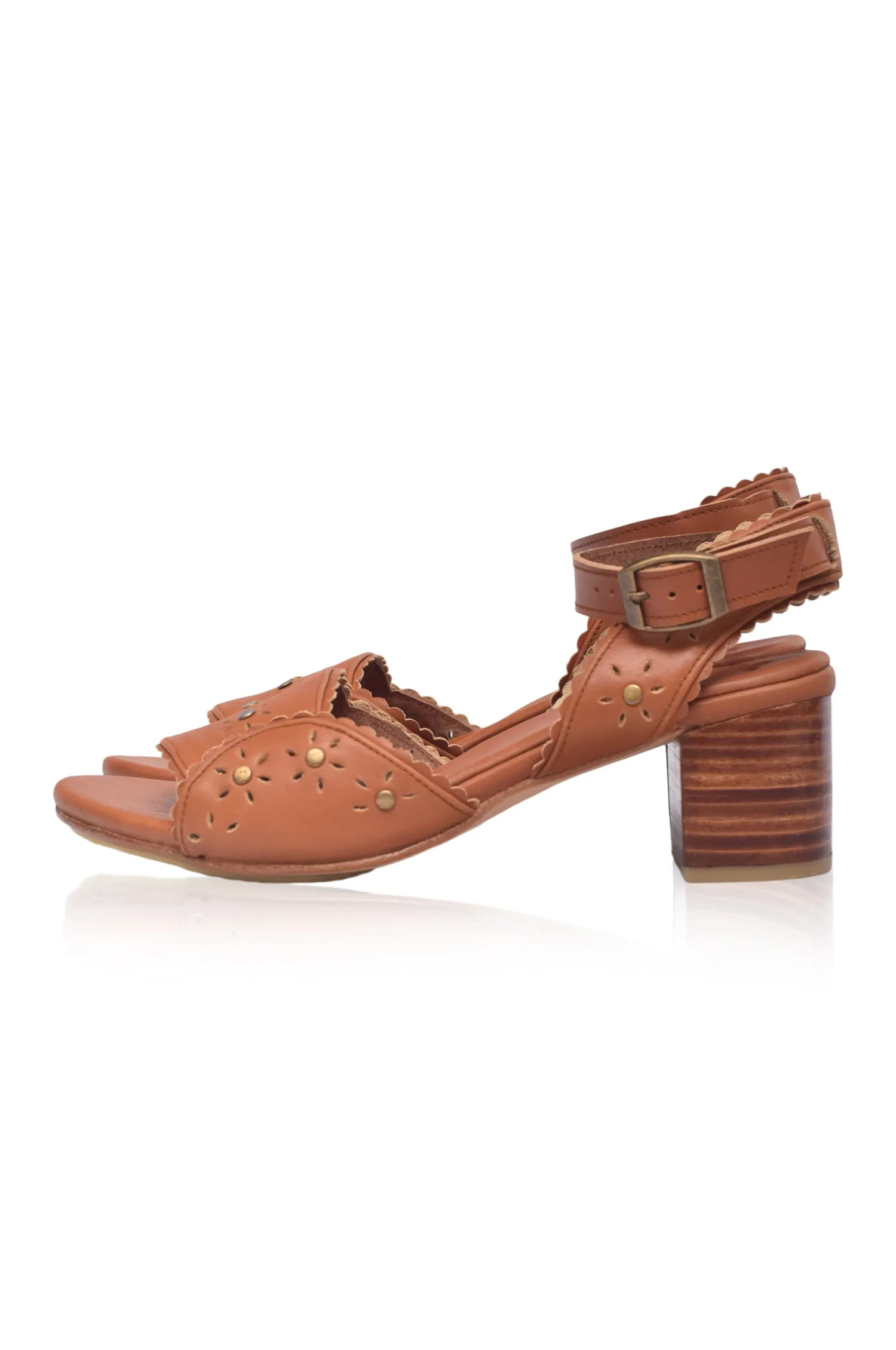 Paloma Leather Heel Sandals (Sz. 6, 7 & 8.5)