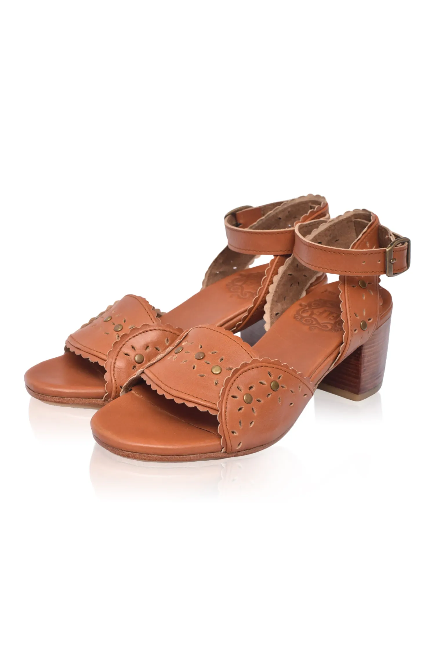 Paloma Leather Heel Sandals (Sz. 6, 7 & 8.5)