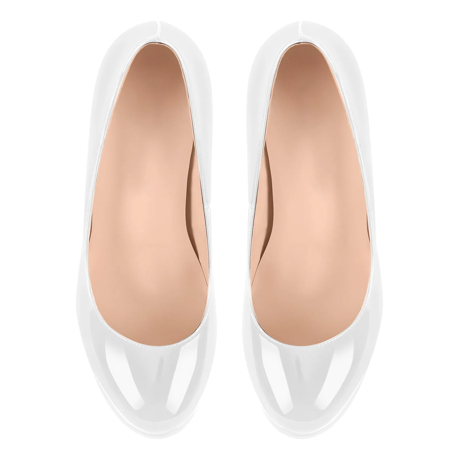 Patent Leather Round Toe Double Platform High Heels