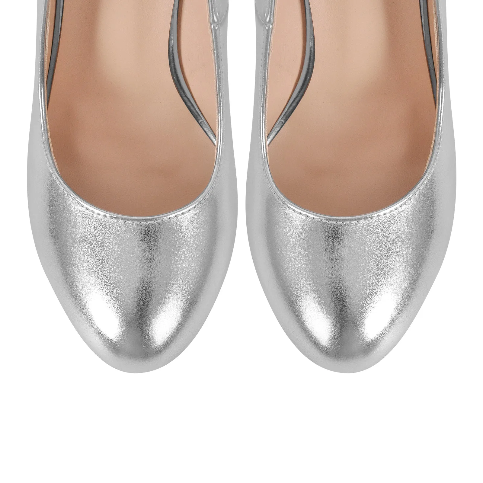 Patent Leather Round Toe Double Platform High Heels