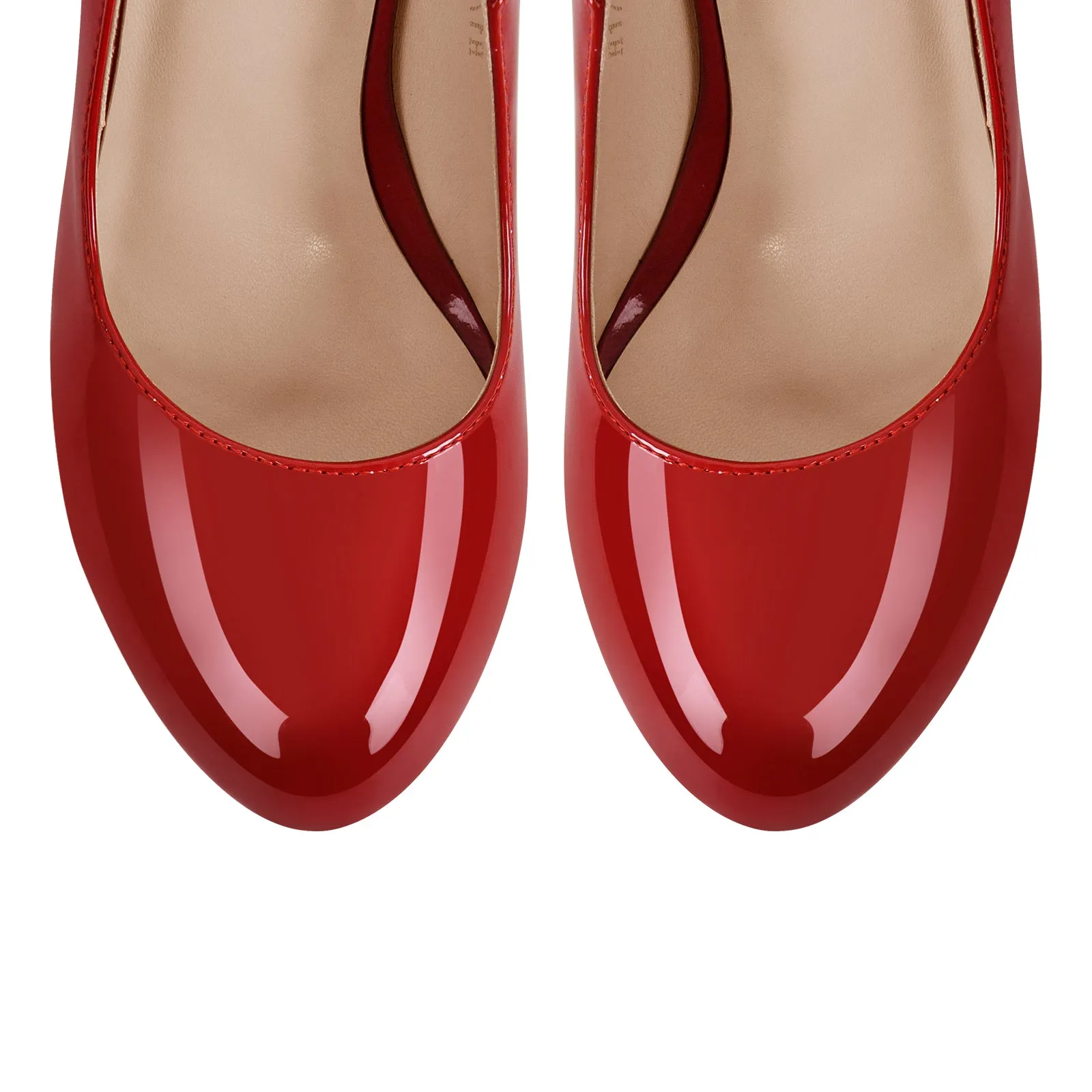 Patent Leather Round Toe Double Platform High Heels