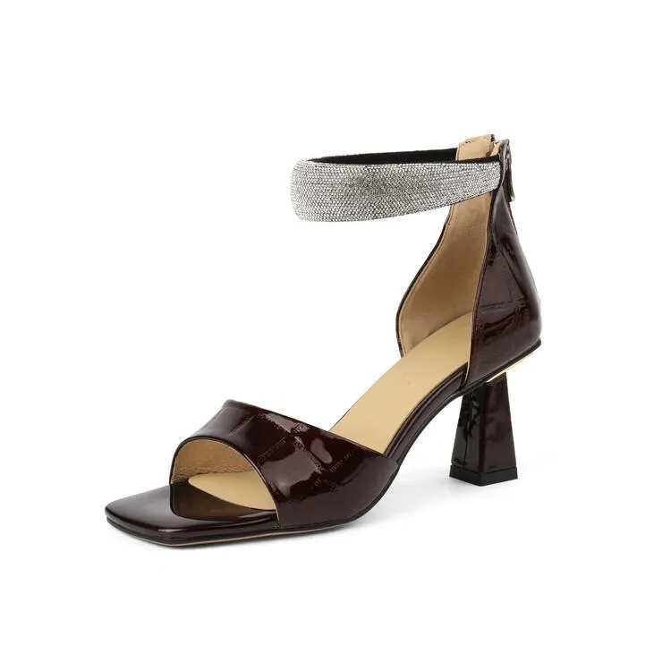 Patent Leather Toe Comfort Sandals