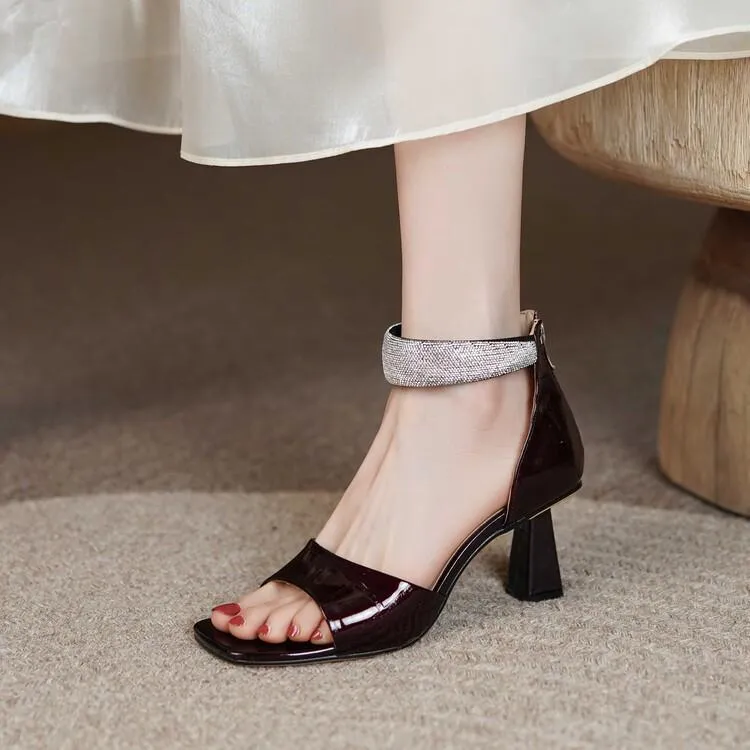 Patent Leather Toe Comfort Sandals