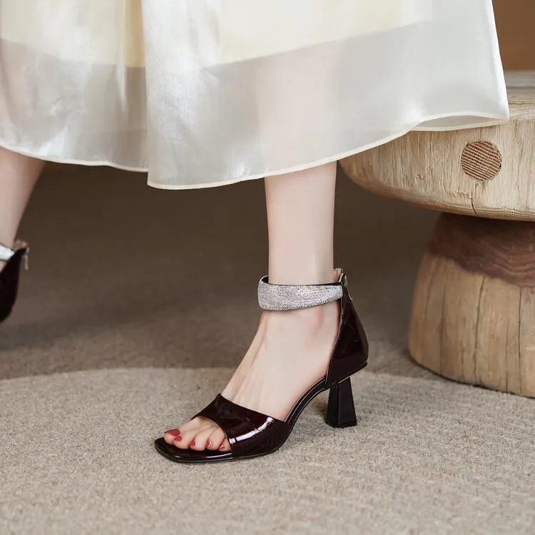 Patent Leather Toe Comfort Sandals