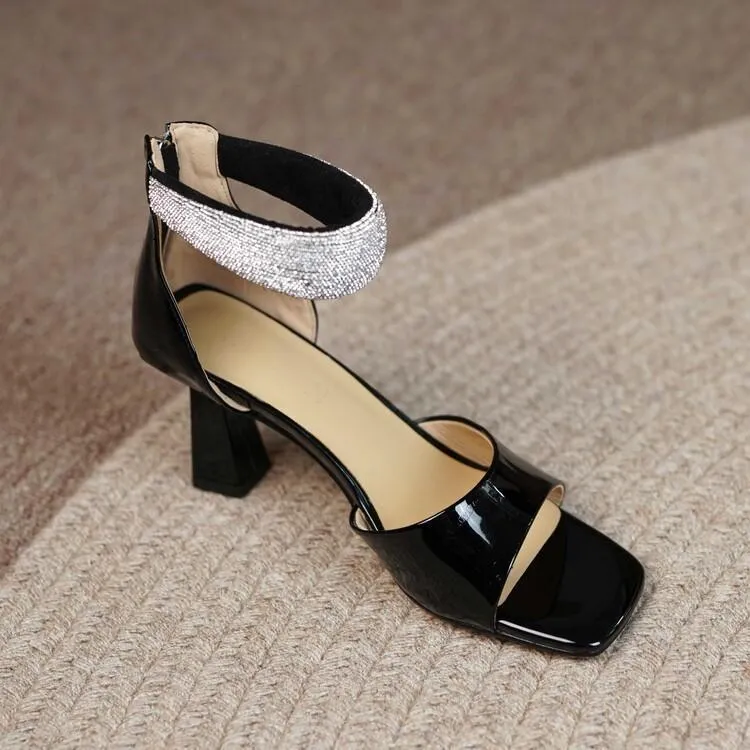 Patent Leather Toe Comfort Sandals