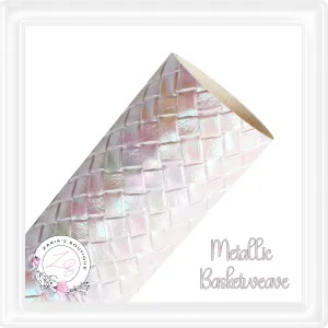 ⋅ Pearlescent Basketweave ⋅ Textured Vegan Faux Leather ⋅