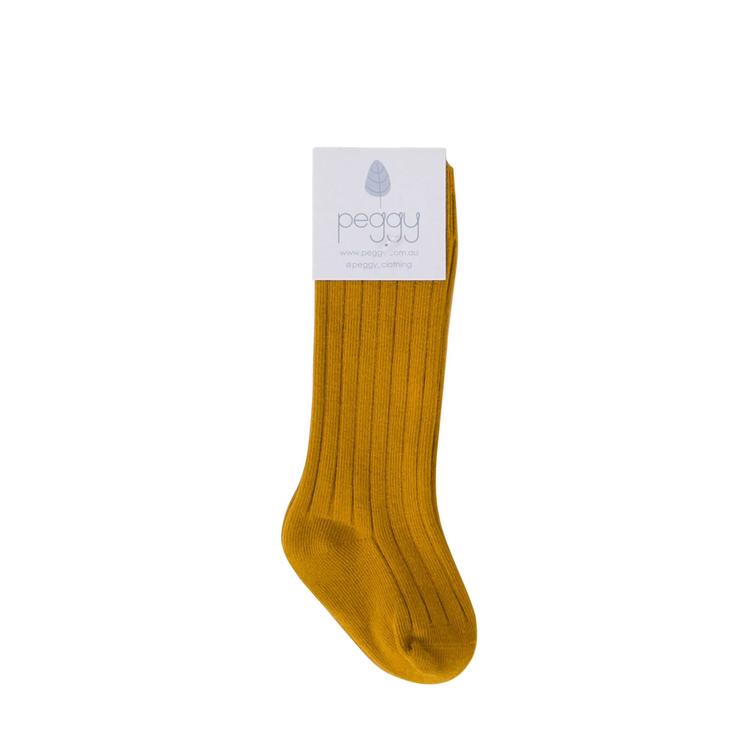 PEGGY TEDI KNEE HIGH SOCKS MUSTARD