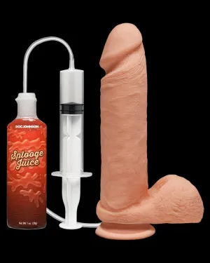 Perfect D Realistic Squirting 8 Inch Dildo with Balls - Vanilla