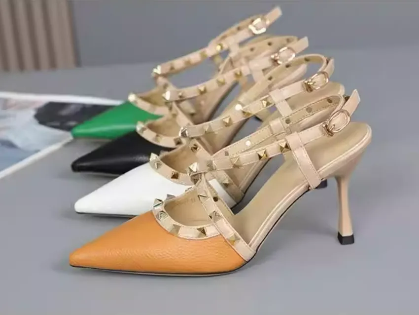 Petite Cross Stud Strap Heeled Sandals Shoes TS310