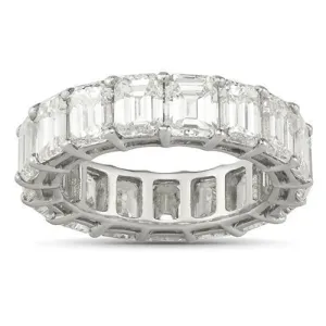 Platinum Emerald Cut Diamond Eternity Band 8.25 Ctw