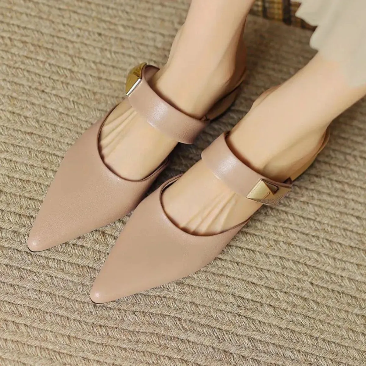 Point Toe Block Heels Sandals