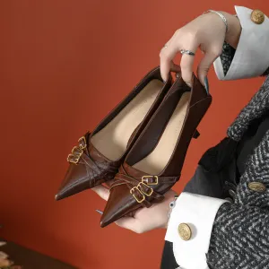 Point Toe Low Heel Pumps
