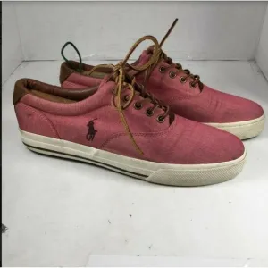 POLO Lauren Ralph Vaughn Men's Lace Up Shoes Chambray/Herringbone Pink Size 10D
