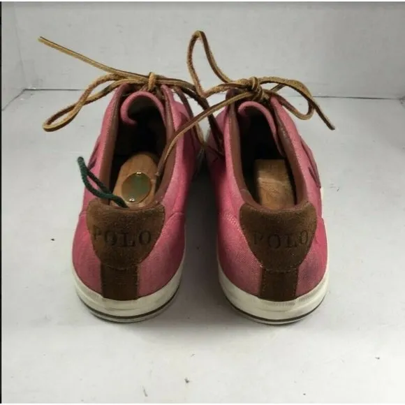 POLO Lauren Ralph Vaughn Men's Lace Up Shoes Chambray/Herringbone Pink Size 10D