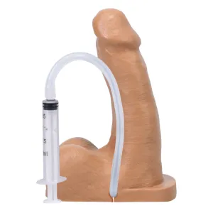 Pop N' Play Silicone Squirting Packer Dildo - Caramel