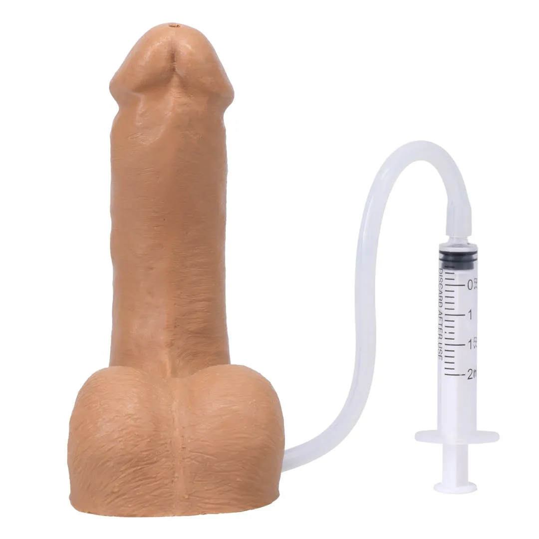 Pop N' Play Silicone Squirting Packer Dildo - Caramel