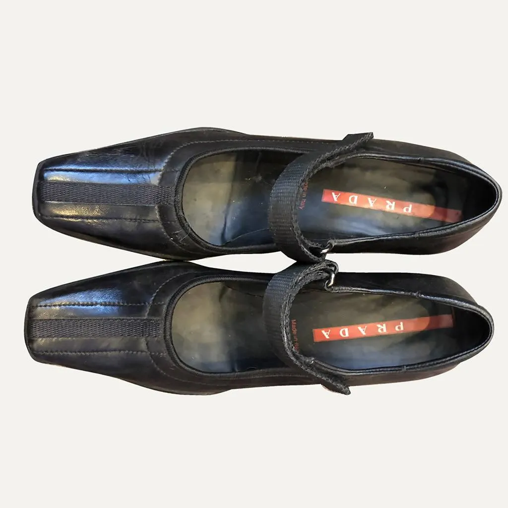 PRADA Sport Pointy Mary Jane with Rubber Sole | Size US 7.5 - EU 37.5