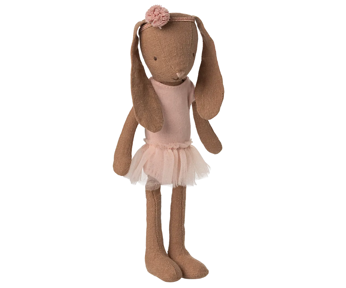 Pre-order Maileg Bunny size 1, Chocolate brown - Ballet suit and skirt rose