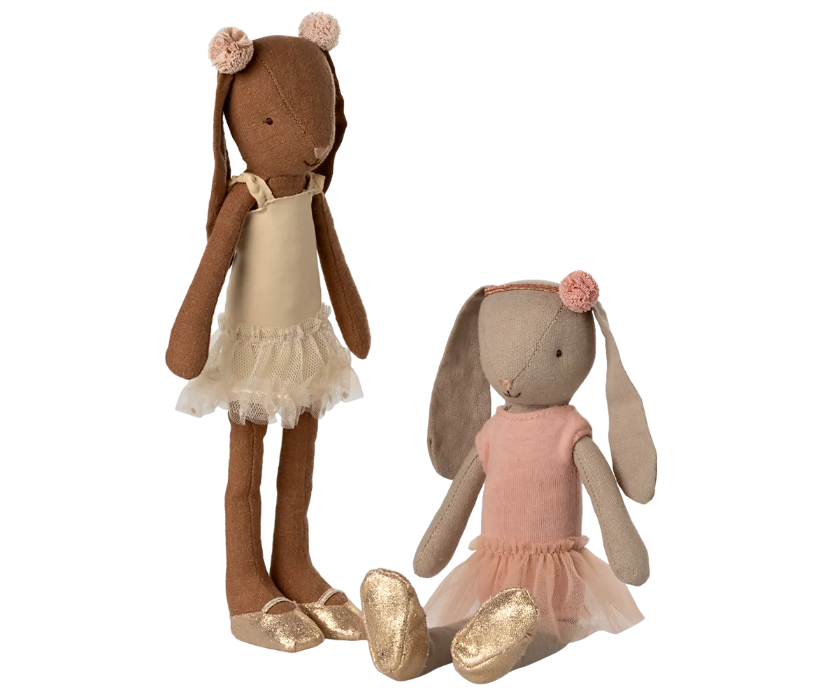 Pre-order Maileg Bunny size 2, Chocolate brown - Ballet suit and skirt cream