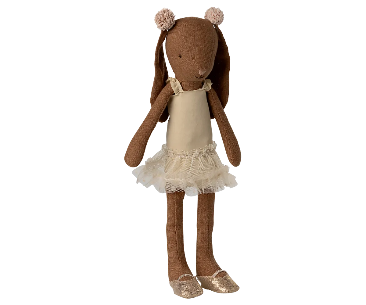 Pre-order Maileg Bunny size 2, Chocolate brown - Ballet suit and skirt cream