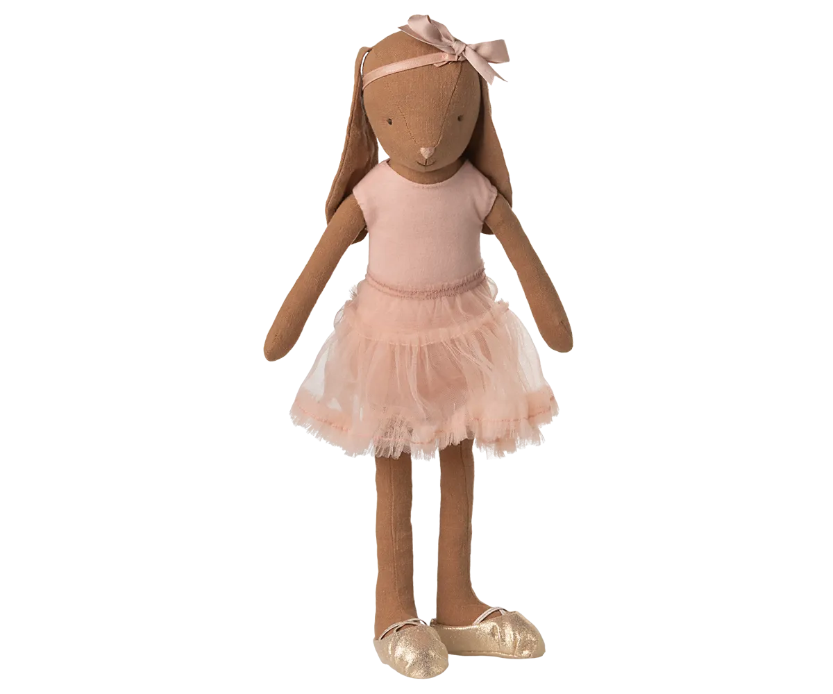 Pre-order Maileg  Bunny size 3, Chocolate brown - Ballet suit and skirt rose