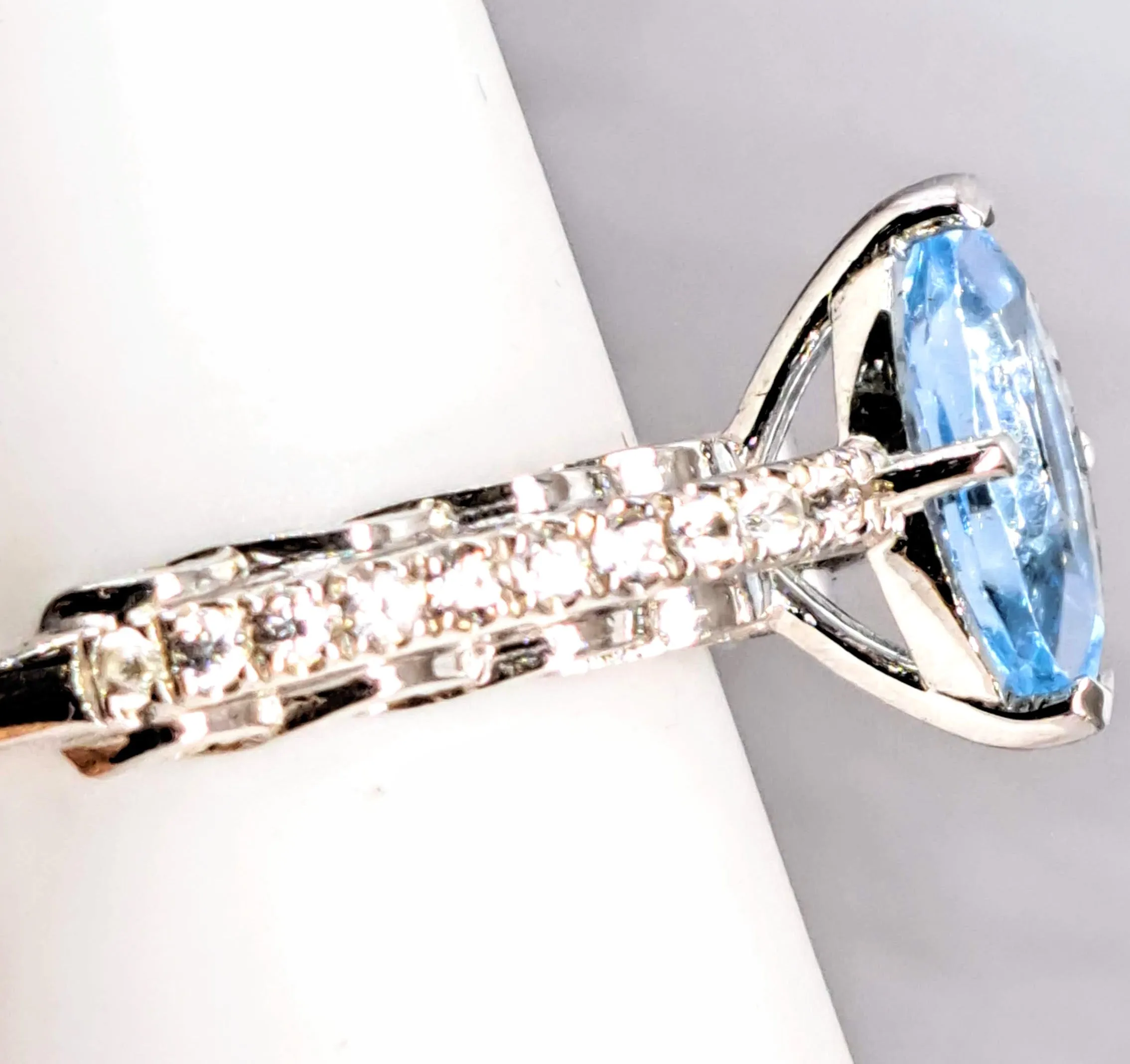"Very Engaging!" Sz 7 Ring - Topaz, Zircon Stone, Anti-tarnish Sterling Silver
