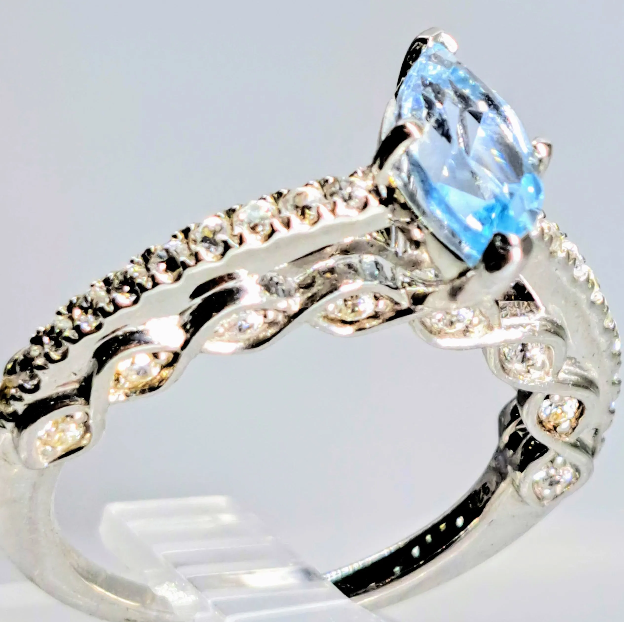 "Very Engaging!" Sz 7 Ring - Topaz, Zircon Stone, Anti-tarnish Sterling Silver