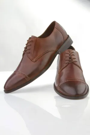 "Windsor" Brown Frederico Leone Tuxedo Shoes