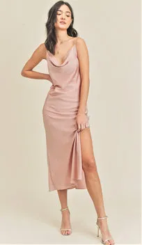 Reset By Jane Sleeveless No Zipper Silky Midi "Florence" Dress