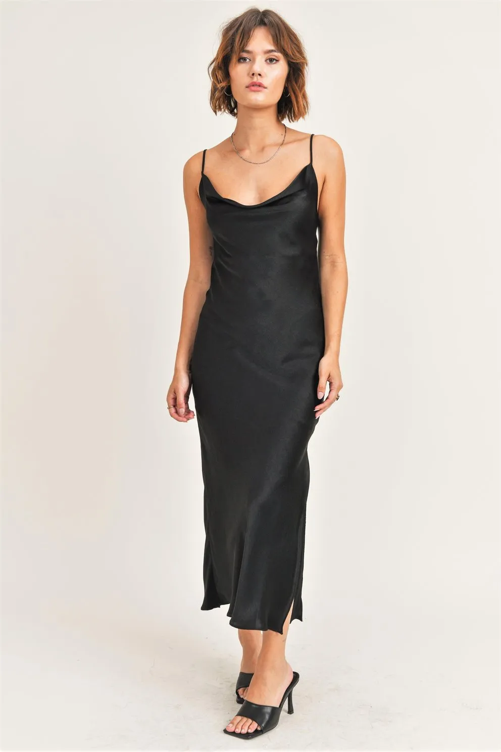Reset By Jane Sleeveless No Zipper Silky Midi "Florence" Dress