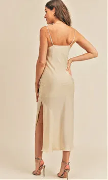 Reset By Jane Sleeveless No Zipper Silky Midi "Florence" Dress