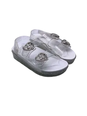 River Island Silver Glitter Strap Sandals Infant Size 9