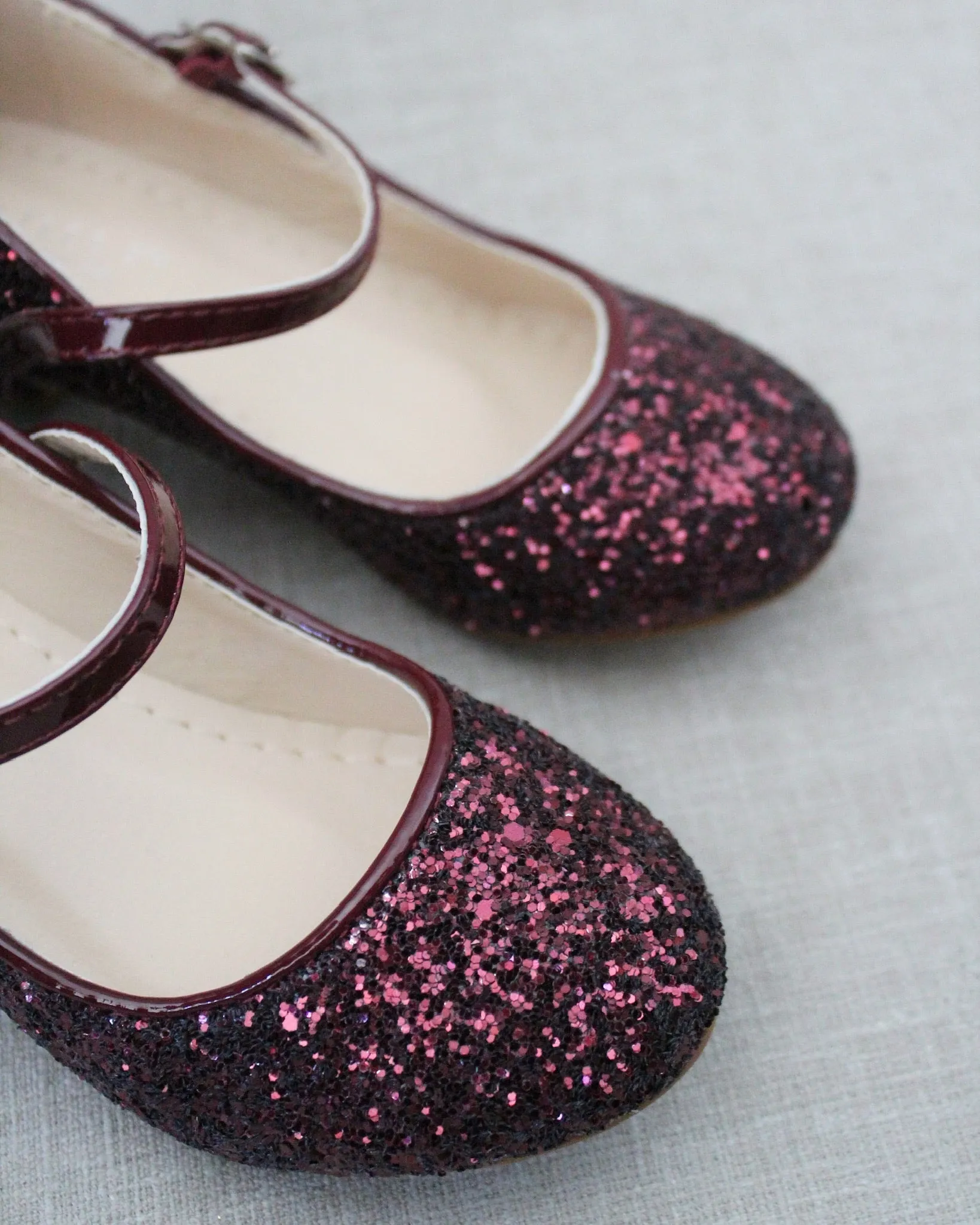 Rock Glitter Mary Jane Heels with Satin Bow for Girls