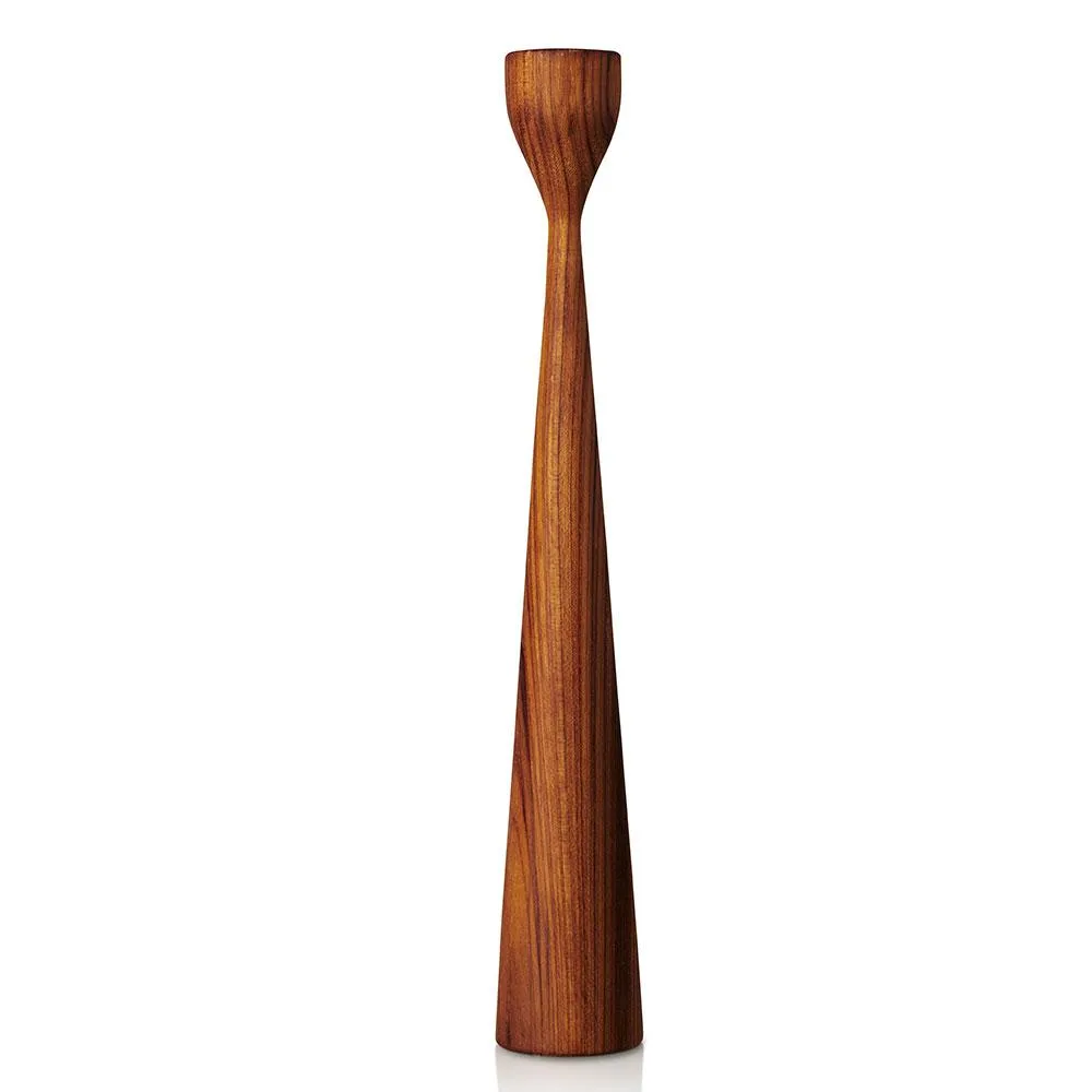 Rolf Teak Large Candlestick 15"