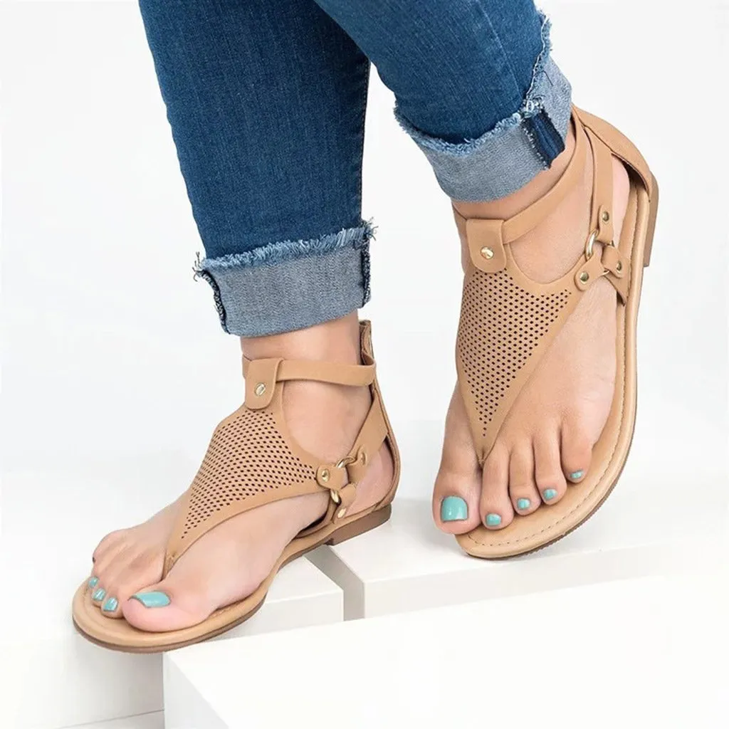 Roman Lace-up Women's Hollow Flat Sandals