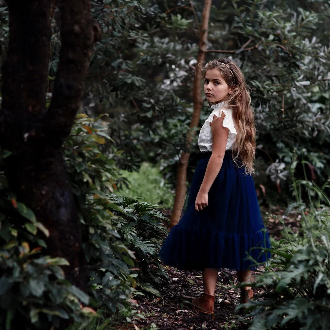 romantic ruffle tutu - prussian blue tulle