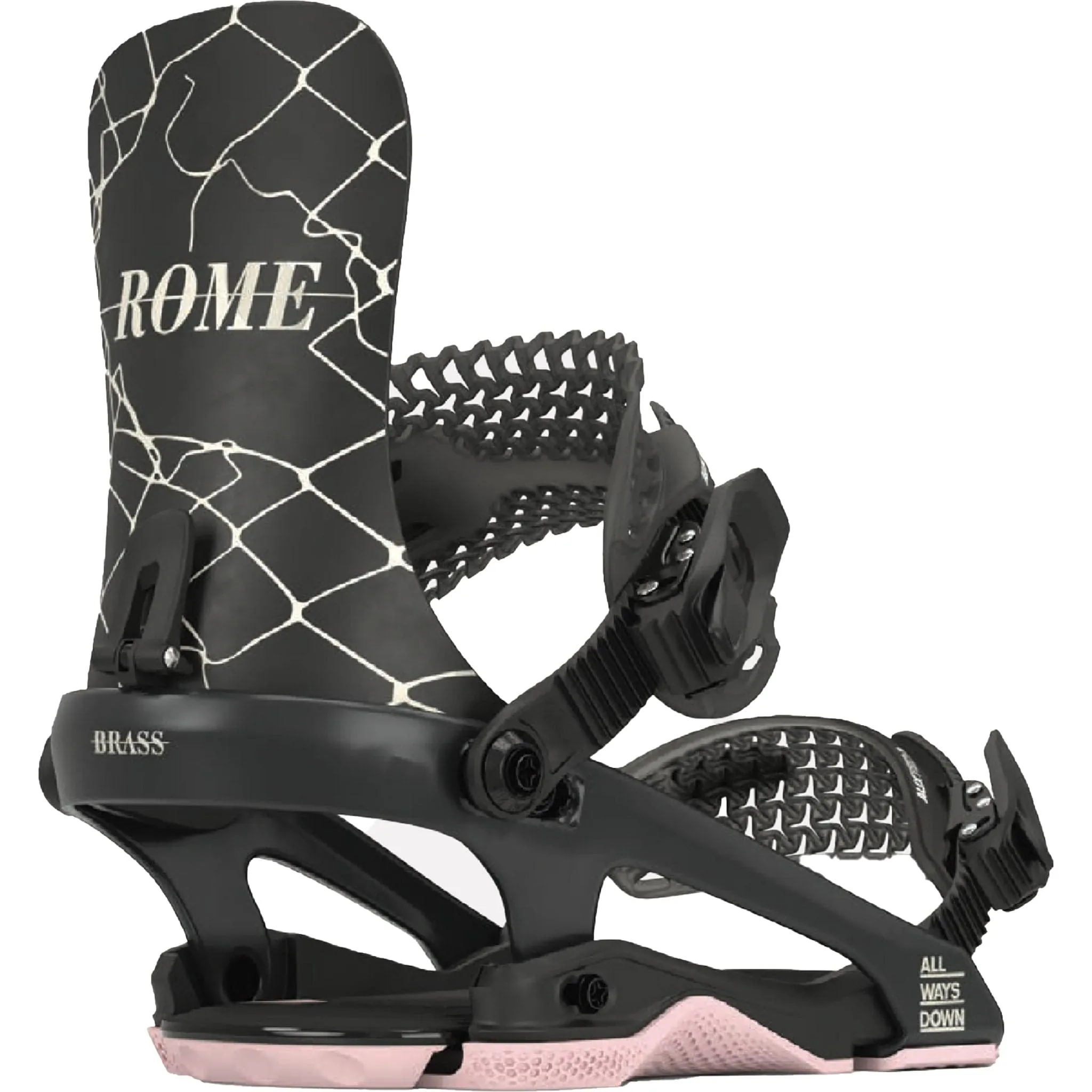 Rome Womens Brass Snowboard Binding Black 2025