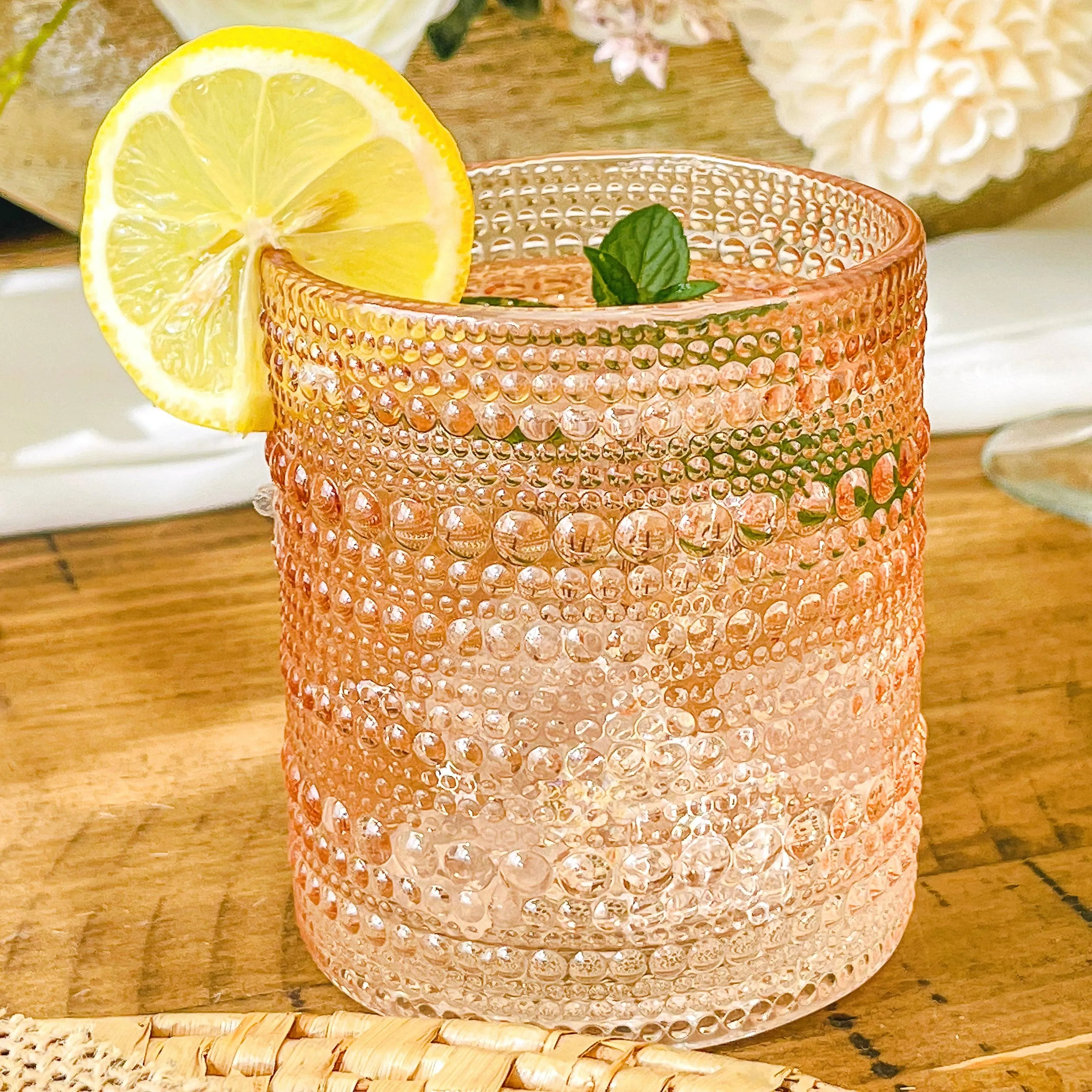 Rose Gold Old Fashion Drinking Glasses (set of 6)
