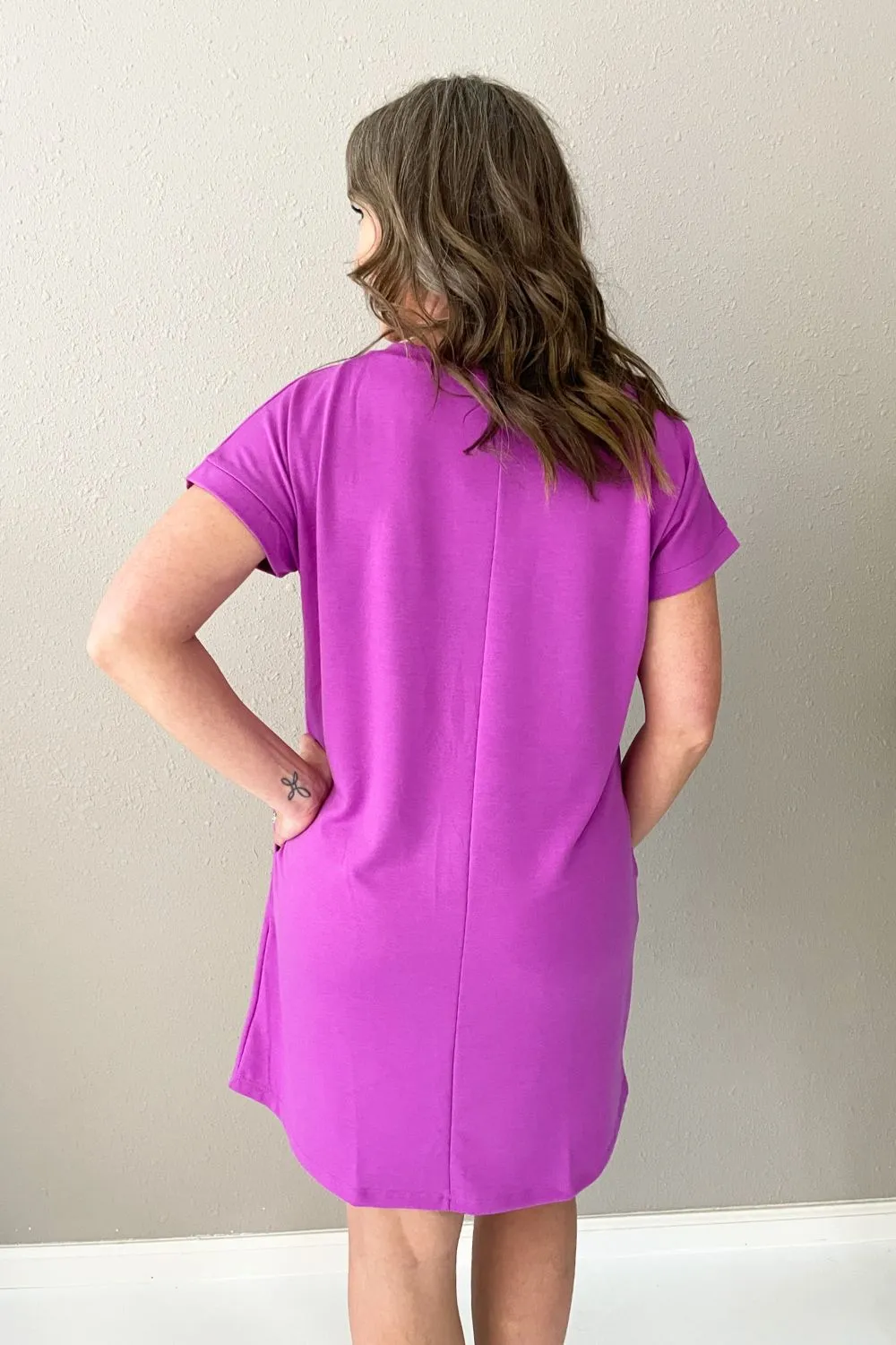 Round Neck Solid Everyday Dress
