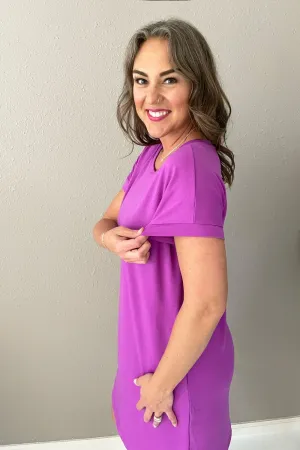 Round Neck Solid Everyday Dress
