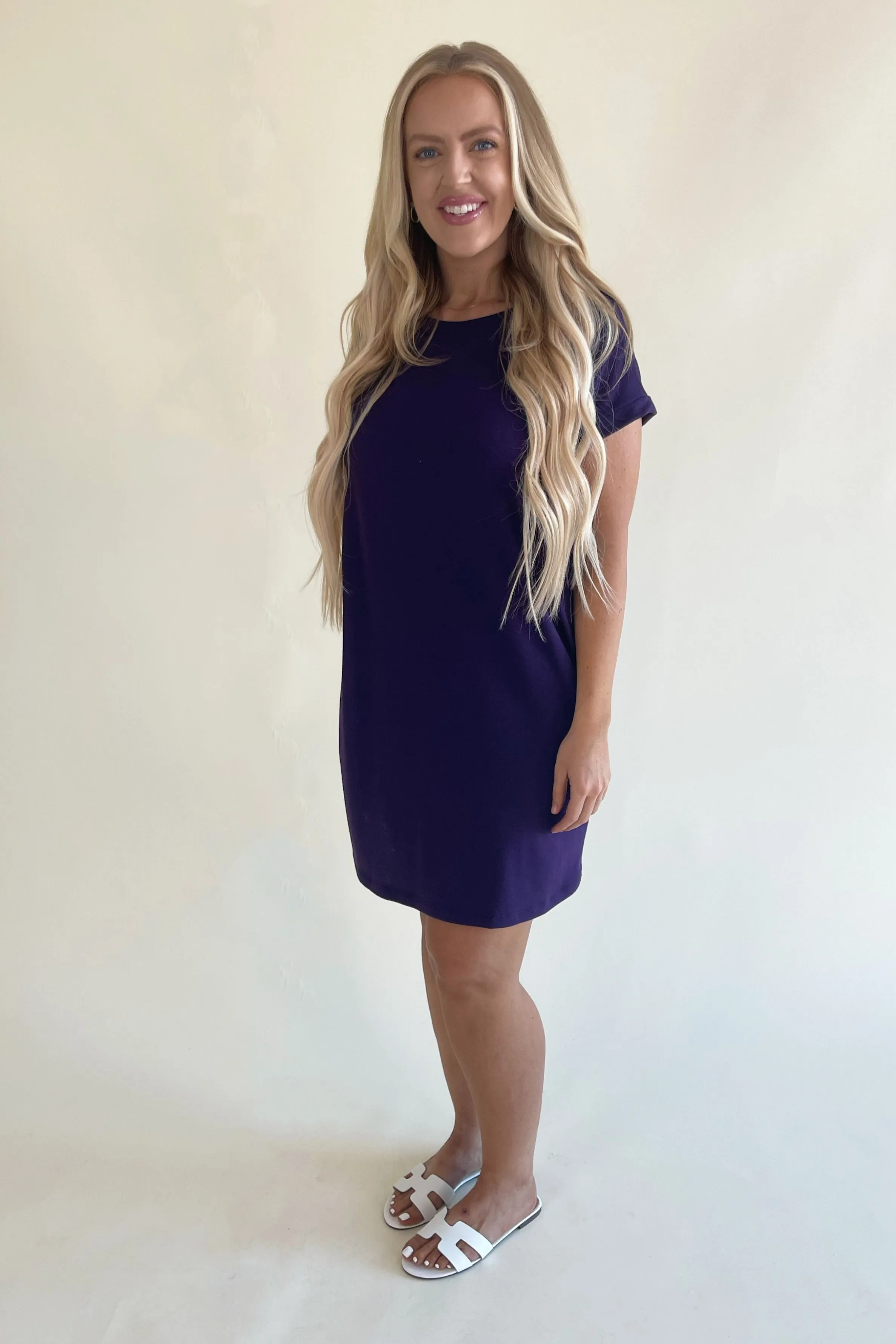 Round Neck Solid Everyday Dress
